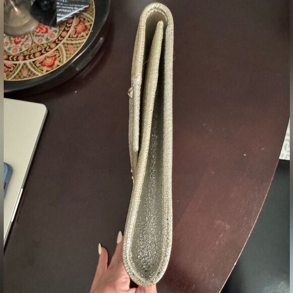 Jimmy Choo Reese Silver Metallic Clutch - Picture 5 of 8